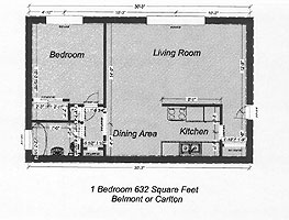Carlton 1 Bedroom Apartment Floorpaln