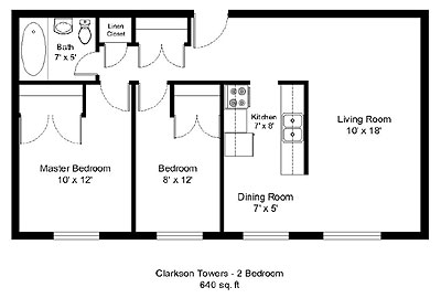 Clarkson Towers 2 bedroom plan