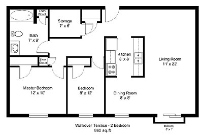 Walkover Terrace 2 bdrm plan